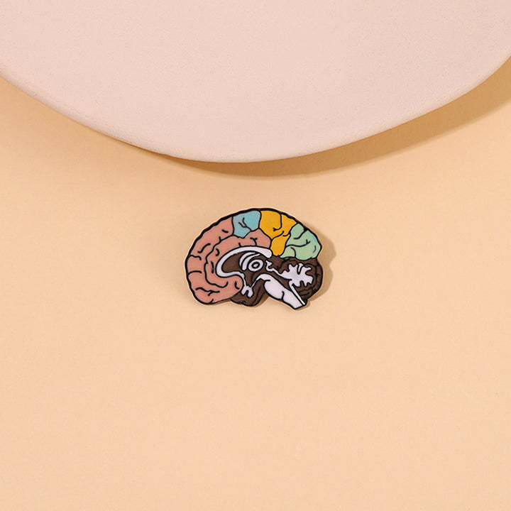 Color Brain Modeling Cartoon Ornament Alloy Dripping Badge