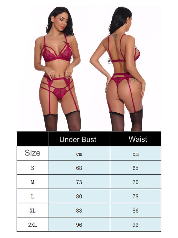 Women Sexy Lace Sling Sleeveless Stockings Set