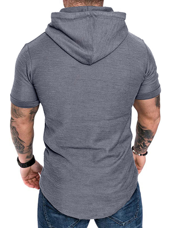 Men's short-sleeved T-shirt sports casual sweater men's hoodie