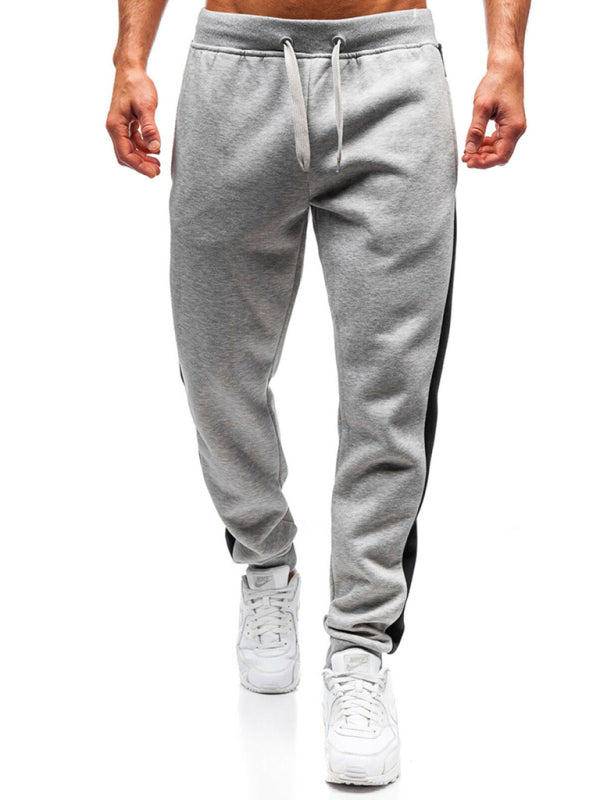 Men's fashion casual stitching pencil trousers