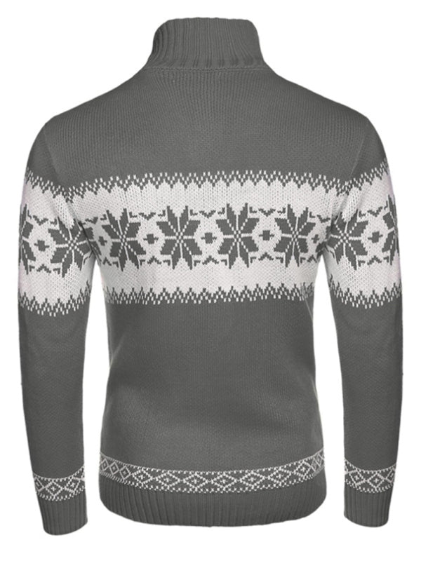 Men's Christmas jacquard sweater pullover