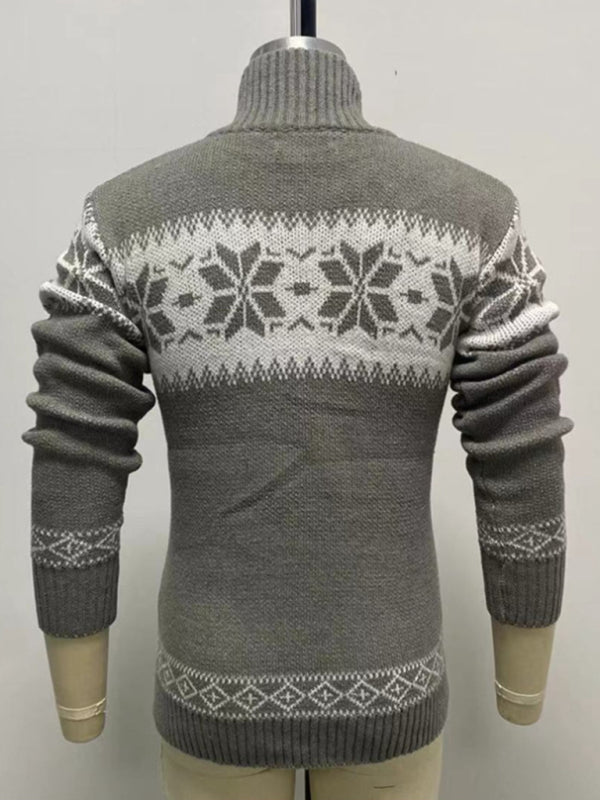 Men's Christmas jacquard sweater pullover