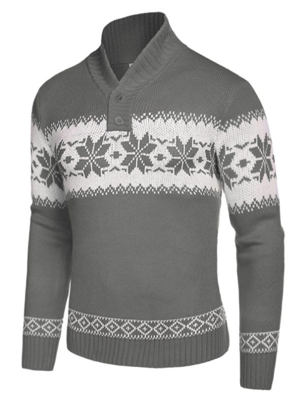 Men's Christmas jacquard sweater pullover