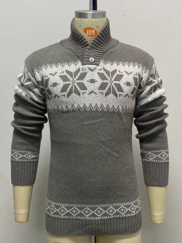 Men's Christmas jacquard sweater pullover