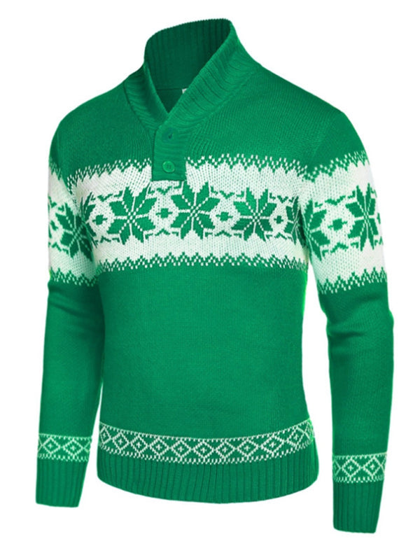 Men's Christmas jacquard sweater pullover