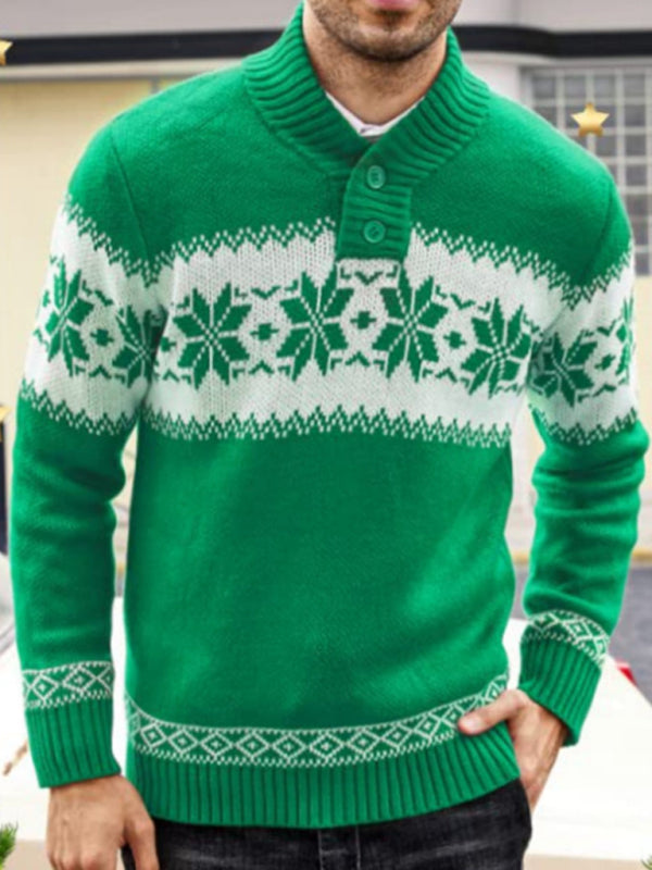 Men's Christmas jacquard sweater pullover