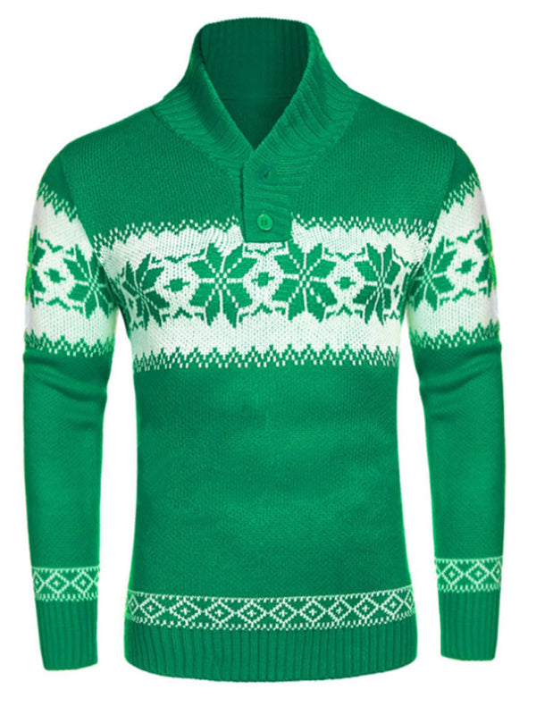 Men's Christmas jacquard sweater pullover