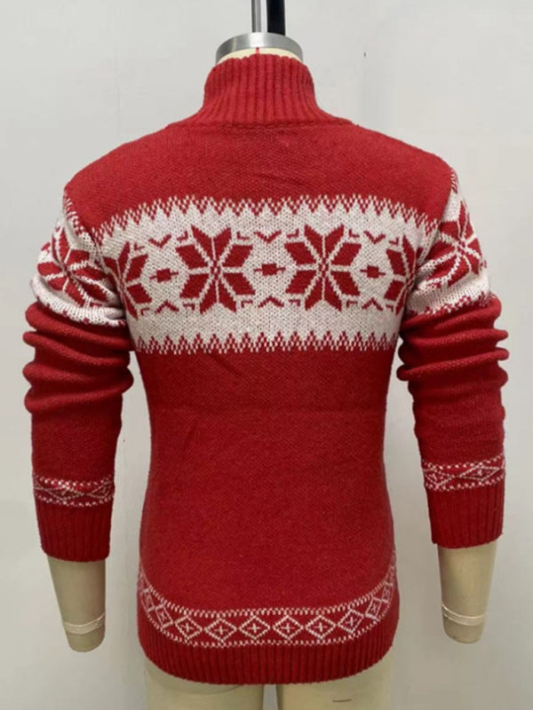 Men's Christmas jacquard sweater pullover