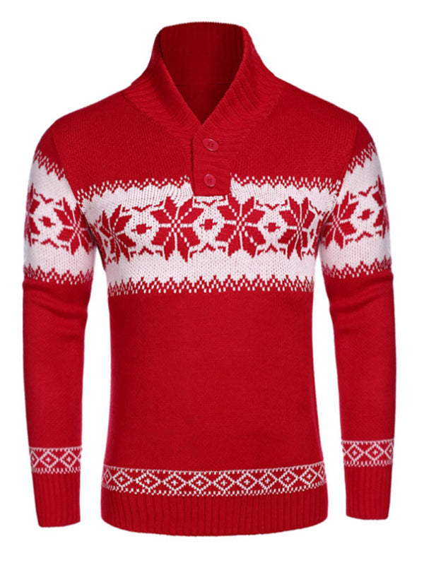 Men's Christmas jacquard sweater pullover