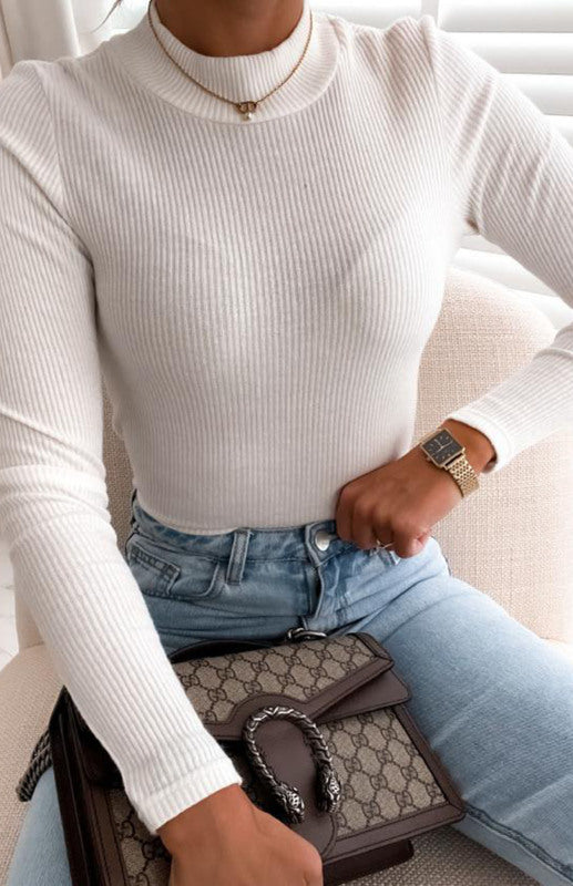 Women's Solid Color Knit Long Sleeve Shirt