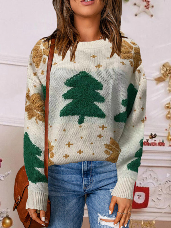 Women's pullover Christmas long sleeve sweater