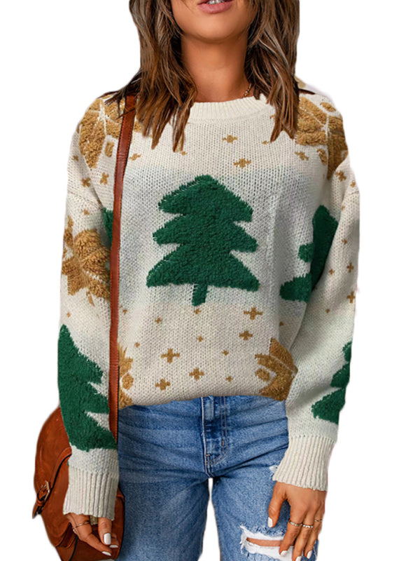 Women's pullover Christmas long sleeve sweater