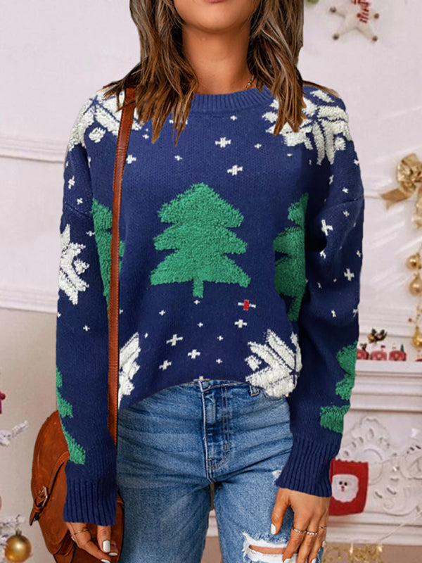 Women's pullover Christmas long sleeve sweater