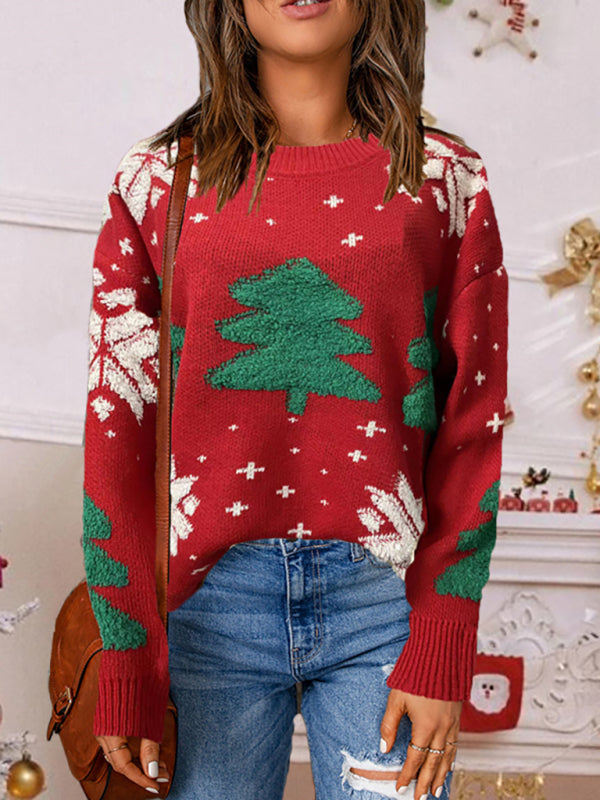 Women's pullover Christmas long sleeve sweater