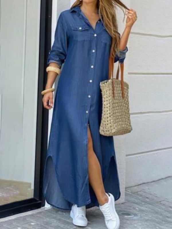 Women's fashion sexy shirt long dresses dresses