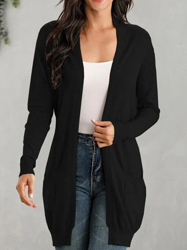 women's long sleeve knitted cardigan cardigan