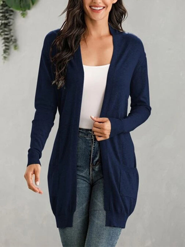 women's long sleeve knitted cardigan cardigan