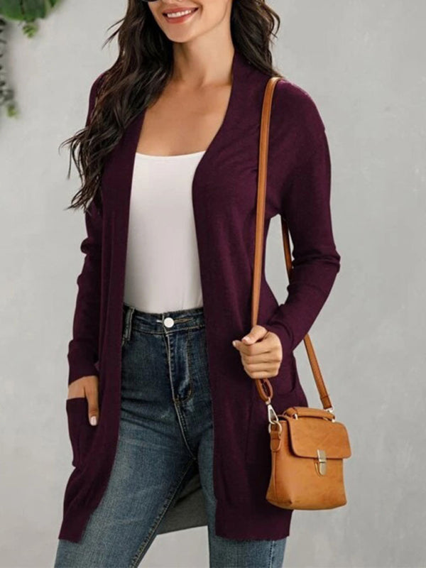 women's long sleeve knitted cardigan cardigan