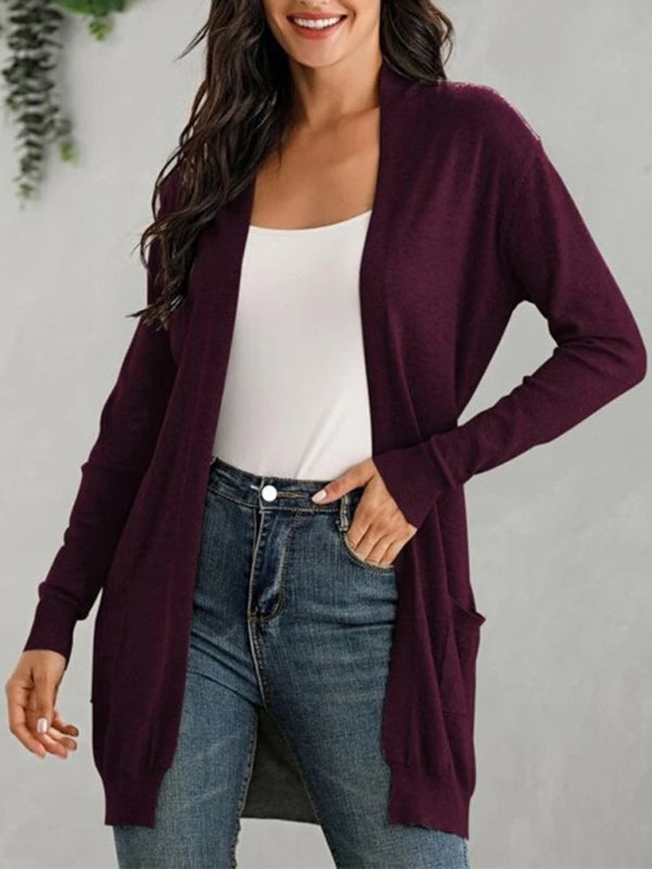 women's long sleeve knitted cardigan cardigan