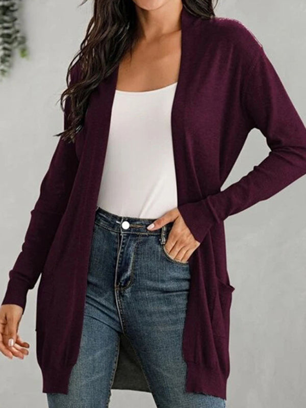 women's long sleeve knitted cardigan cardigan