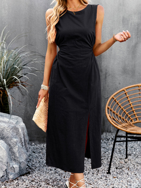 Summer Temperament Waistless Long Sleeveless Sundress