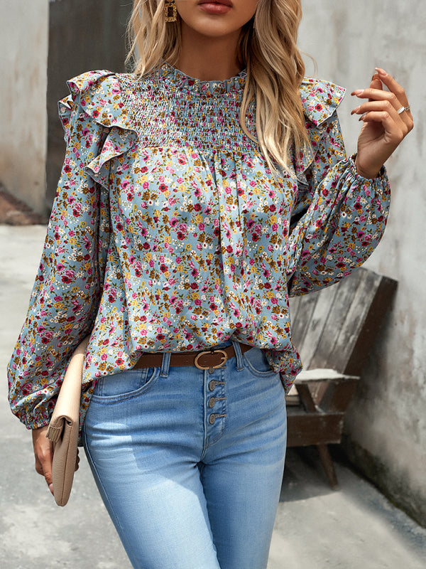 Floral Shirt Femininity Commuter Long Sleeve blouse