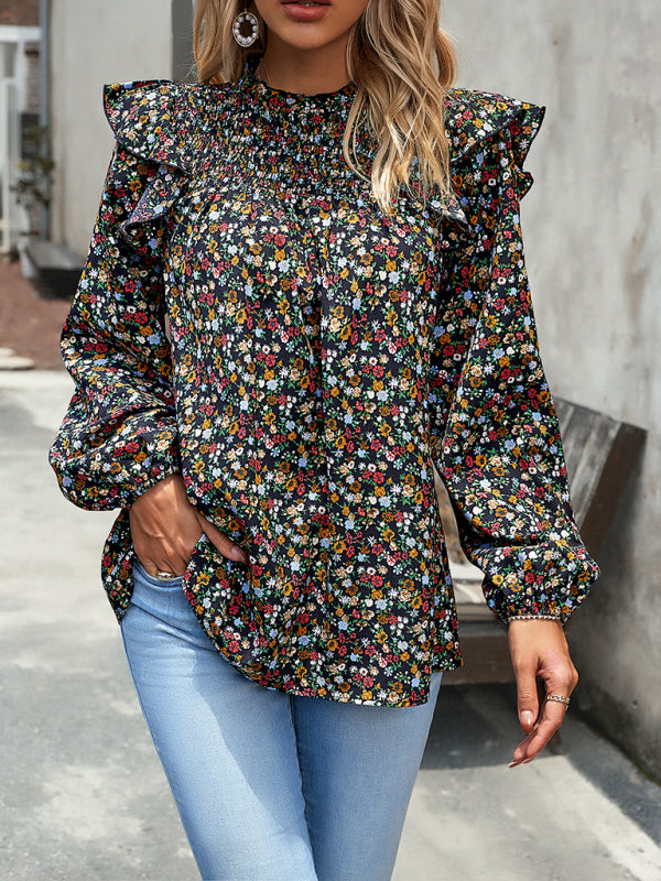 Floral Shirt Femininity Commuter Long Sleeve blouse