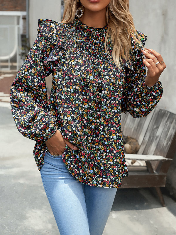 Floral Shirt Femininity Commuter Long Sleeve blouse