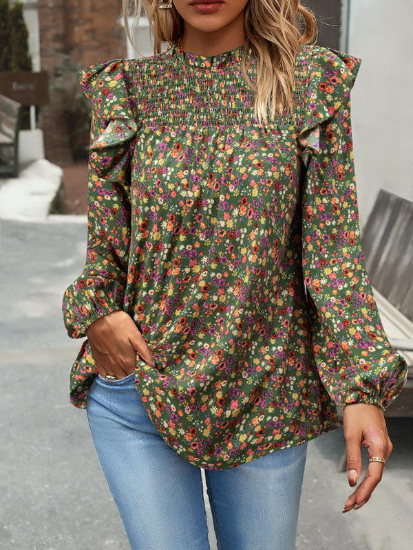 Floral Shirt Femininity Commuter Long Sleeve blouse