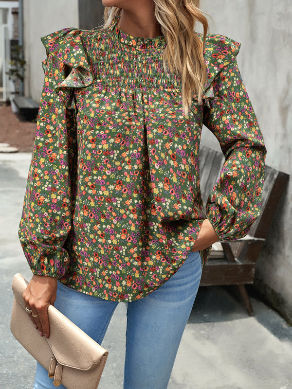 Floral Shirt Femininity Commuter Long Sleeve blouse