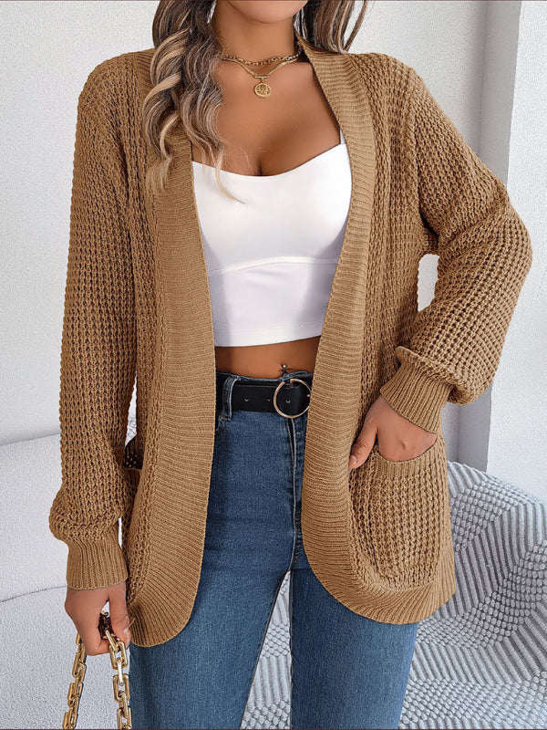 Casual Pocket Long Sleeve Knitted Cardigan Jacket