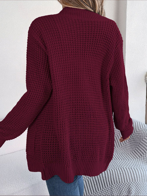 Casual Pocket Long Sleeve Knitted Cardigan Jacket