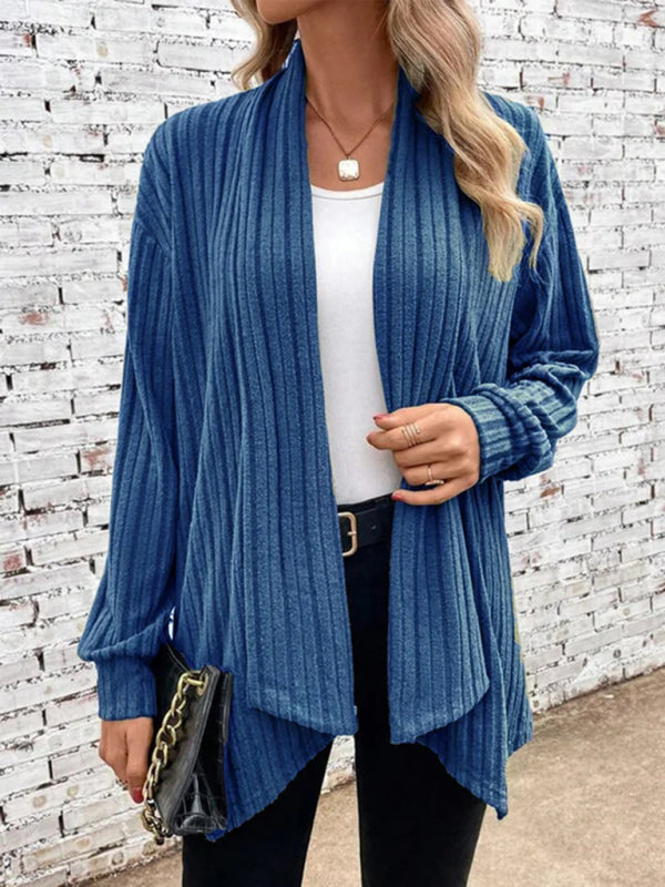 Long sleeve pit lapel loose cardigan jacket