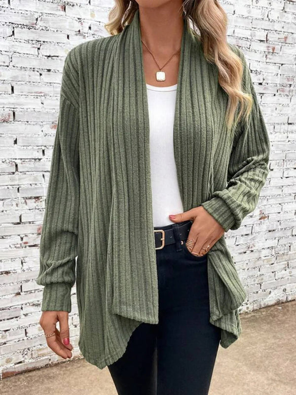 Long sleeve pit lapel loose cardigan jacket