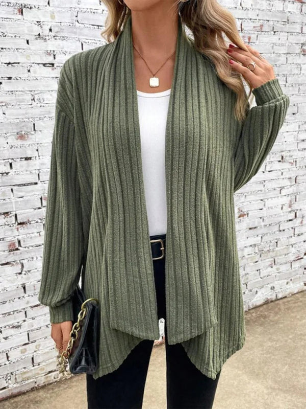 Long sleeve pit lapel loose cardigan jacket