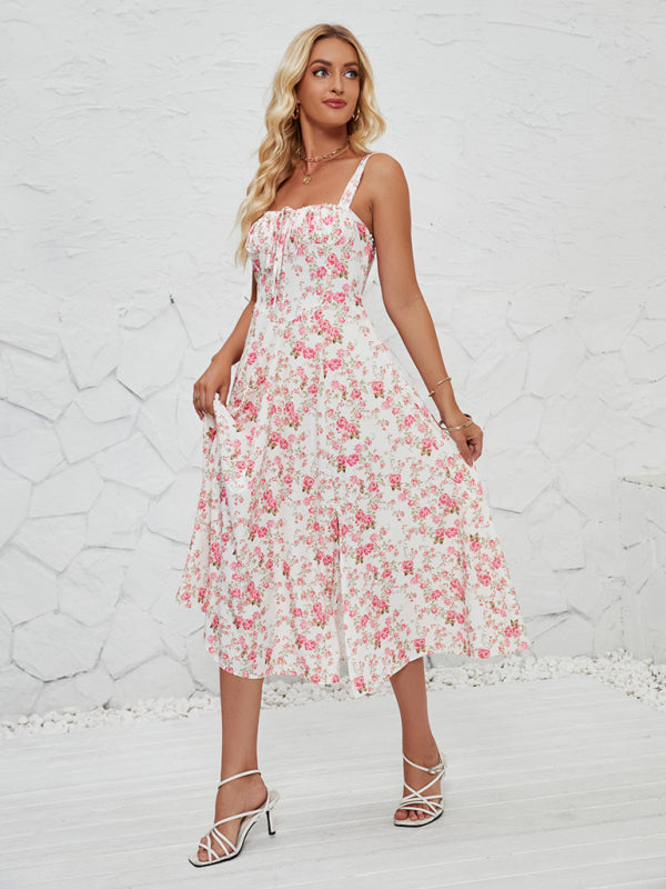 Women's Fashionable Floral Pastoral Long Dress