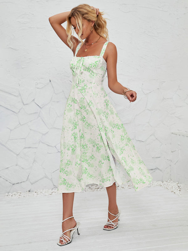 Women's Fashionable Floral Pastoral Long Dress